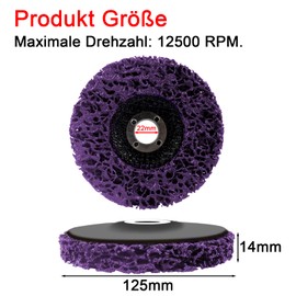 LSTOPGO Pack of 10 CSD Disc, Diameter 125 mm, Bore Diameter 22 mm, Cleaning Disc Set for Angle Grinder, for Rust Removal, Welds Remove Paint, Rust and Oxidation (Purple, 10 Pieces)