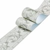 DHHOUSE 3D Silver Grey Wallpaper Border， Peel and Stick Embossed