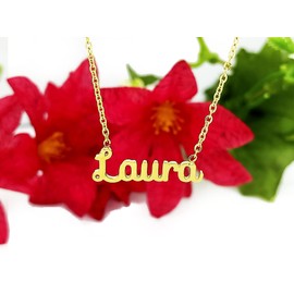 Damen-Halskette mit Namen, Edelstahl, mit Original-Geschenkbox, personalisierter Schmuck für Freunde, Brautpaar Only Faith, standard, Edelstahl, Nicht zutreffend.