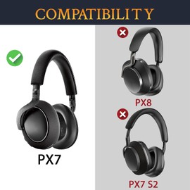 SOULWIT Lambskin Replacement Ear Pads for Bowers & Wilkins PX7 Over-Ear Headphones (Not PX7 S2 and PX8), Replacement Pads with High Density Noise Isolation Foam