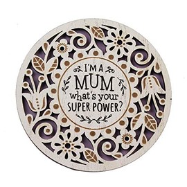 History & Heraldry Woodcuts Sentiment Wooden Coaster Gift Idea Mum
