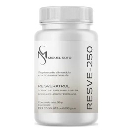 Resveratrol 500 Mg Cápsulas Con Semilla De Uva - Miguel Soto Sabor Sin Sabor