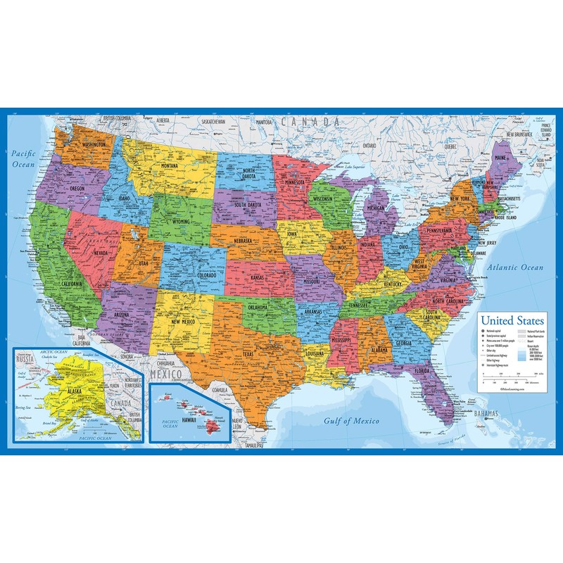 2 Pack - World Map for Kids + Blue Ocean