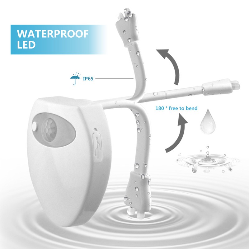 16 Color Bathroom Toilet Night Light UV Light USB Charging