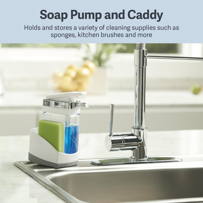 Casabella Sink Sider Solo Soap Pump and Sponge Caddy for