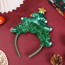 ZEYER Christmas Headbands Green Christmas Tree Headbands with Green Ribbon Design Christmas Tree Hair Bands Christmas Hair Accessories for Women 1PCS