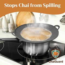 Chai, Tea & Milk Boil-Over Spill Stopper Silicone Lid – Universal Fit for Pots & Saucepans | Food-Safe, BPA-Free, Dishwasher Safe | Heat Resistant up to 520°F