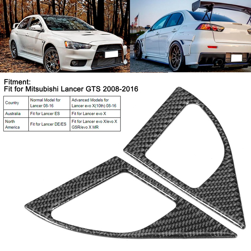 2Pcs Inner Door Speaker Trim Carbon Fiber Cover Left Right