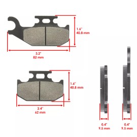 Caltric Rear Brake Pads for Yamaha Rhino 660 YXR66F 2004-2007 / 5UG-W0046-01-0