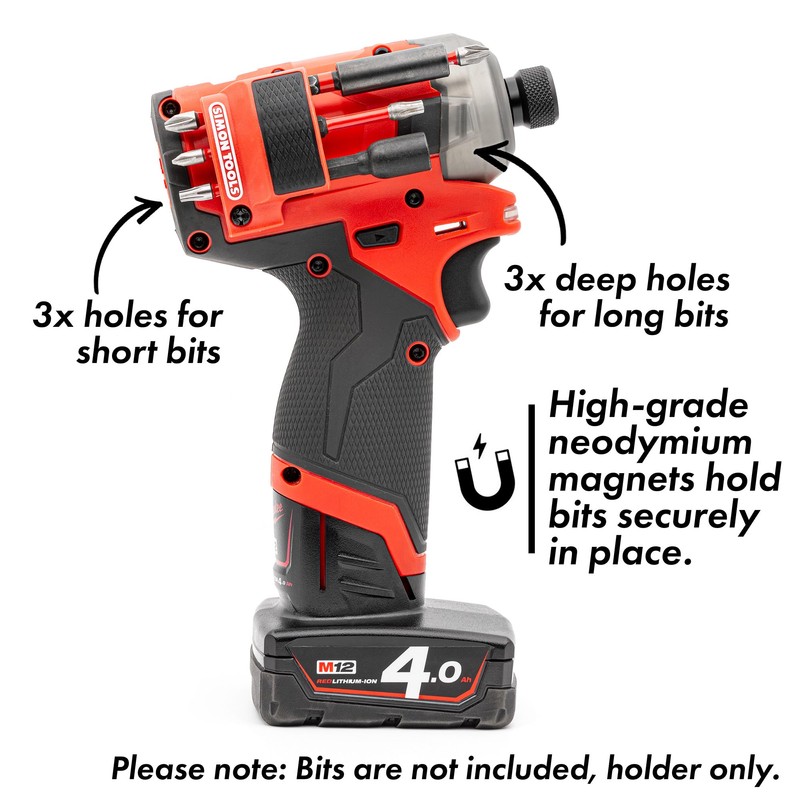 Simon Tools Magnetic Bit Holder for Milwaukee M12 Impact Driver