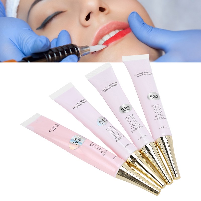 4pcs Microblading Red Lip Serum Moisturizing Lip Tattoo Color Fixing