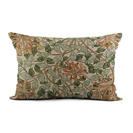 HODKHNO Throw Pillow Cover 12x20 Inch Fine Honeysuckle Ii Morris William 1834 Designs Endpapers Marbled Home Decor Pillowcase Lumbar Pillow Case Cushion Cover for Sofa Couch Bed