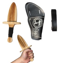 Generic Children's toy wooden sword stage performance prop belt fanny pack, mini