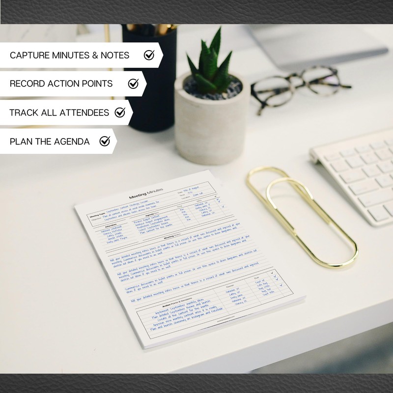 Meeting Minutes Note Taking Professional Notepad | Plan, Record and