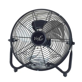 Vie Air 12 Inch Industrial Powerful and Quiet Heavy Duty Metal Floor Fan, Black