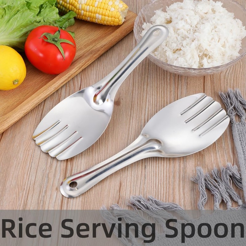 2PCS Stainless Steel Rice Serving Spoon Rice Spoon Rice Serving