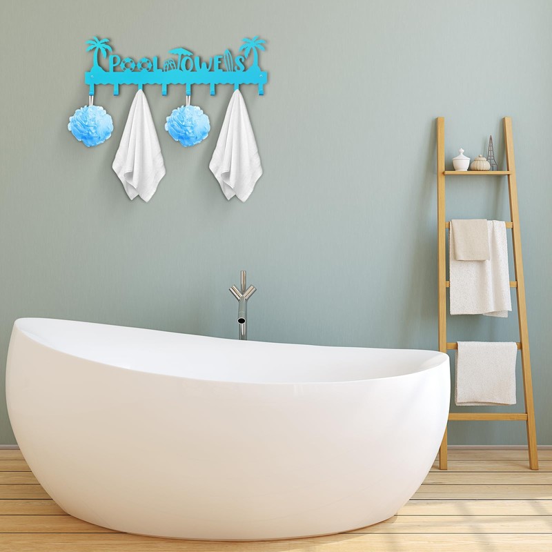 Capoda Pool Towel Rack Metal Hook Rack Wall Mounted Summer