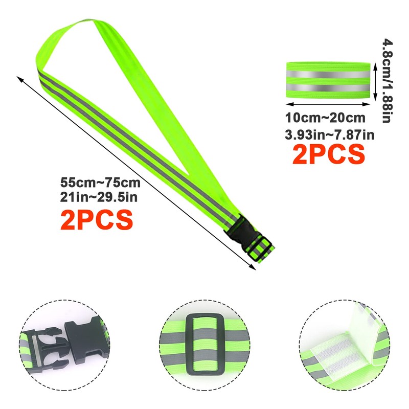 Fyihoxi Pack of 4 Reflective Bands Reflector Belt Safety Visibility