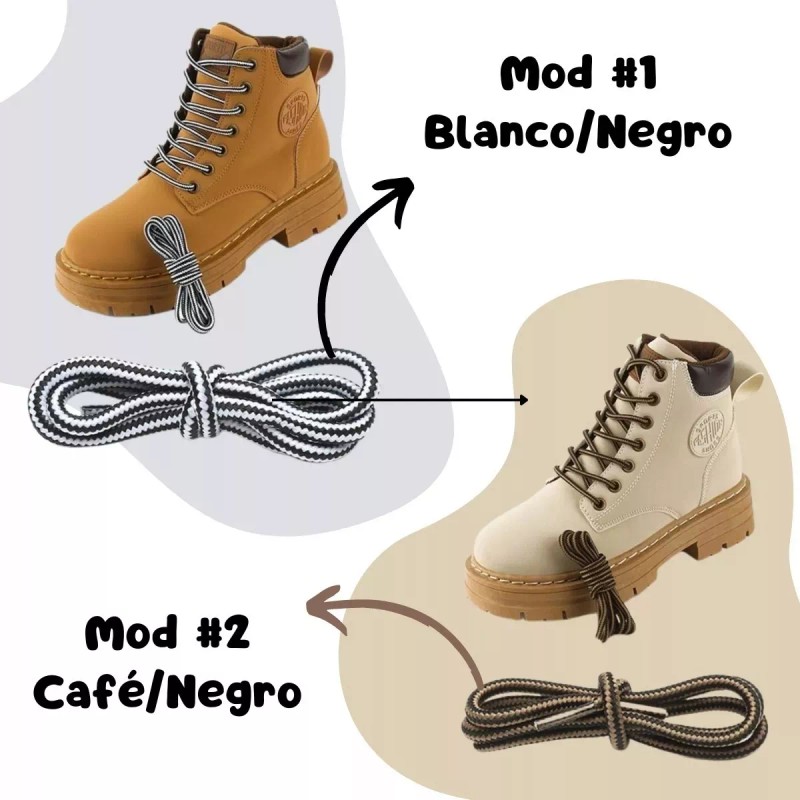 Universo en Linea 5 Par Agujetas Botas Combinadas Redondas Reforzadas