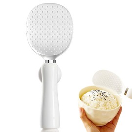 Suction Cup Rice Paddle - Magnetic Rice Spoon,Non-Stick, Heat-Resistant, Easy-Clean PP Kitchen Tools (White)