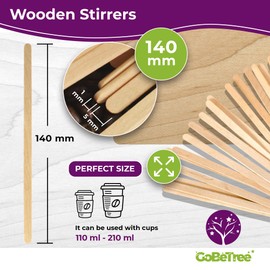 100 Pieces Wooden Coffee Stirrers 5.5 Inch Disposable Coffee Sticks Coffee Stirrers Coffee Tea Stirrers