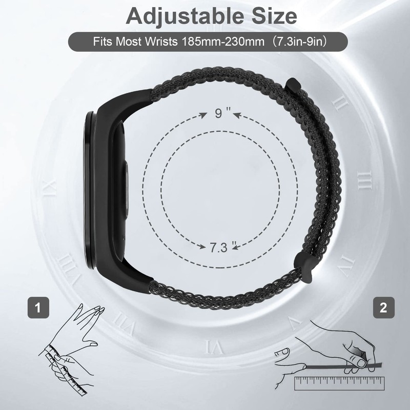 Onetmpre Elastic Nylon Replacement Strap, Compatible Models Miband 7, Miband