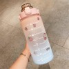 2L Sports Water Bottle Large Capacity Straw Time Motivational Fitness