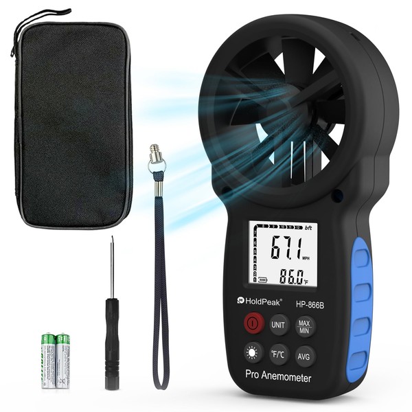 HoldPeak 866B Digital Anemometer Handheld Wind Speed Meter for Measuring