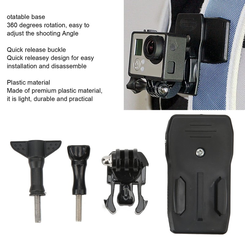 Backpack Shoulder Strap Mount Camera with Adjustable Shoulder Pad and