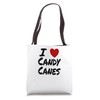 I Heart (Love) Candy Canes Winter Peppermint Christmas Tote Bag