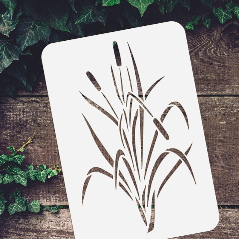 FINGERINSPIRE 4 Pcs Bark Camouflage Stencil 11.7x8.3 inch Camouflage Grass