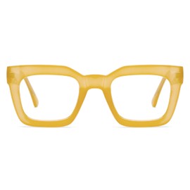 AQWANO Reading Glasses Women Square Computer Readers Stylish Designer Blue Light Block Anti Glare UV Ray Filter Eyeglasses, Yellow 2.0