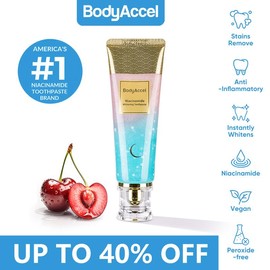 【MAX】Bodyaccel Toothpaste's newest fast-acting whitening formula - derived from natural peach extract - niacinamide:_1 pc (Trial Packing)
