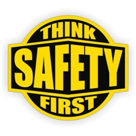 Unbranded/Generic 3pcs - Think Safety First Hard Hat Stickers Helmet Decals Label Worker Laborer
