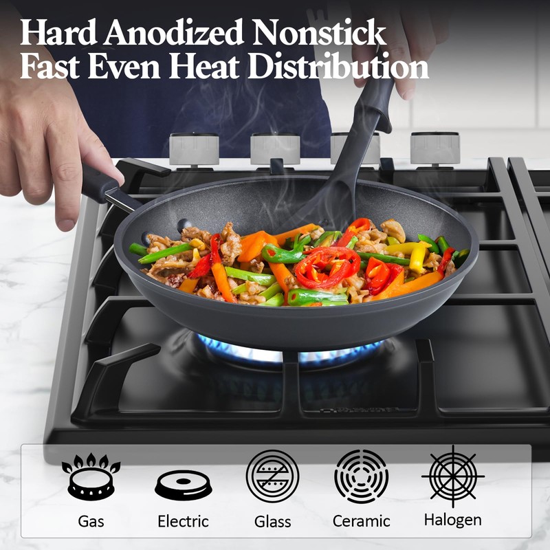 Cook N Home Nonstick Saute Fry Pan 9.5-inch Professional Hard