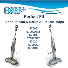 HQRP 4-Pack Steam Mop Pads Compatible with Shark S7000, S7000AMZ, S7001, S7001TGT, S7020, S7000C, S7001C Steam & Scrub All-in-One, XKITP7000 Replacement