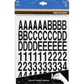 Hillman 847212 1-Inch Die-Cut Letters/Numbers Kit, Black