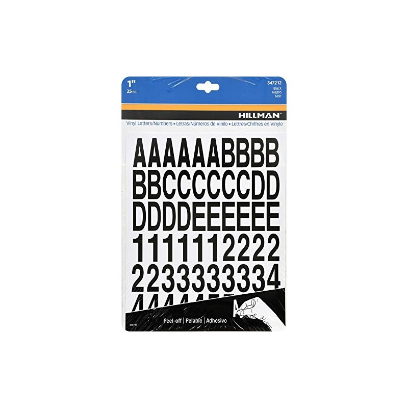 Hillman 847212 1-Inch Die-Cut Letters/Numbers Kit, Black