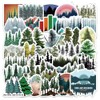60PCS Pine Tree Stickers for Water Bottle,Notebook,Bike,Luggage,Laptop,Suitcase,Guitar,Bumper,Cartoon Green Woodland Environment