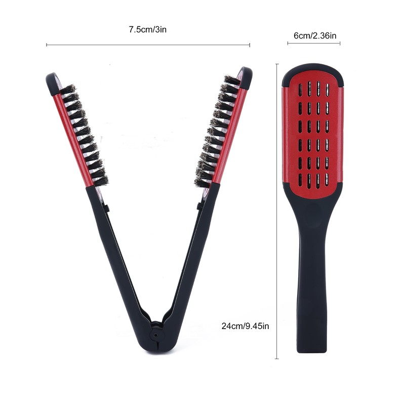 STYLANCE Boar Bristle Clamp Hair Brush, Ceramic Double Sided Brush
