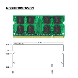 DUOMEIQI 4GB (2X 2GB) 2RX8 PC2-6300 PC2-6400 PC2-6400S DDR2 800MHz CL6 200 Pin 1.8v SODIMM Notebook RAM Non-ECC Unbuffered Laptop Memory Module