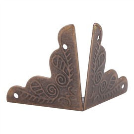 Haofy 12 Piezas Protector de Esquina Triangular, Esquineras de Hierro para Decorativo de Caja y Protección de Mobiliario (Bronce)