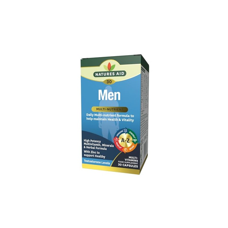 Natures Aid Men's Multi-Vitamins & Minerals – 30 Capsules