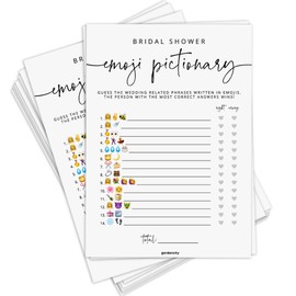 GardenCity Bridal Shower Emoji Game, Bridal Shower Games for 50 Guests, Fun Pictionary Emoji Guessing Game, Minimalist
