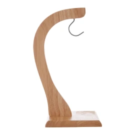 Premier Housewares 1103974 Fruit Bowl With Banana Hook Rubberwood Banana Tree Stand Wide Base Fruit Basket With Banana Hook (H X W X D): 30 X 14 X 17