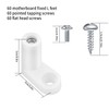 60 Pcs PCB Board Mounting Feet with Screws, White L