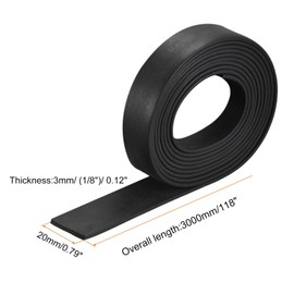 TOP-VIGOR EPDM Rubber Foam Strip 3mm (T) x 20mm (W) x 3000mm (L), Weatherproof Door Seal Rubber Sealing Strip Foam Tape for DIY Gasket Insulation Soundproofing, Reduce Vibration Mat Black