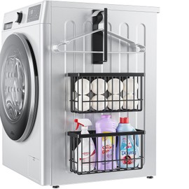 POKIPO Magnetic Dryer Ball Holder,Magnetic Hanger Holder Basket Magnetic Lint Bin No Tools Install for Laundry Room Fridge Storage Hanger Organizer