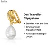 Traveller Clip-On Earrings – Baroque Pearl – Gold-Plated or Platinum-Plated,