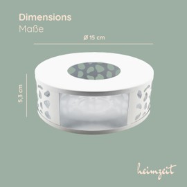 heimzeit Tea Warmer for Teapots and Coffee Pots Made of High-Quality Stainless Steel [Diameter 15 cm, White] Tea Cosy with Tea Light Holder in Stylish Design, Tea Warmer Scratch-Free and for All Sizes